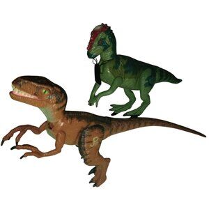 Vintage JURASSIC PARK lot of 2 Dinosaur Figures Velociraptor Pachycephalosaurus